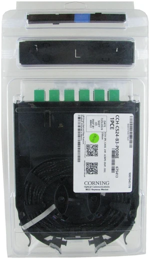 Corning CCH-CS24-B3-P00RE Closet Connector Housing Fiber Optic Splice Cassette, 24 Fiber, LC Duplex Singlemode (OS2), Single-Fiber (250 um), APC Polish Corning CCH-CS24-B3-P00RE Closet Connector Housing Fiber Optic Splice Cassette, 24 Fiber, LC Duplex Singlemode (OS2), Single-Fiber (250 um), APC Polish
