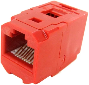 Panduit CC688RD Mini-Com Cat6 UTP RJ45 Female-to-Female Coupler Module, Red Panduit CC688RD Mini-Com Cat6 UTP RJ45 Female-to-Female Coupler Module, Red