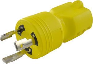 Conntek Locking Adapter with 20-Amp 125V Male L5-20P Plug to 15/20-Amp Straight Blade Female Connector