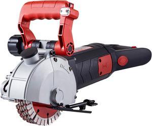 VEVOR 4800W Wall Chaser 42 mm Cutting Width,Wall Groove Cutting Machine 41MM Cutting Depth,Wall Slotting Machine with 8 Saw Blades 5" Diameter 6200r/Min,One-time Forming Dustless, Red