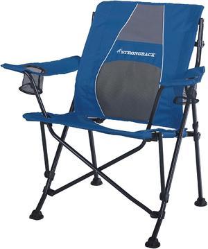 STRONGBACK Camping Chair Guru 3.0 Heavy Duty Camping Chairs with Lumbar Support, Backpack Folding Camp Chair, Navy