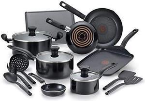 T-Fal Culinaire Non-Stick Aluminum, 16 Piece Pots and Pans Cookware Set, Dishwasher & Oven Safe, PFOA Free, Stainless (B058SG74)