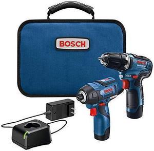 BOSCH GXL12V-220B22 12V Max 2-Tool Brushless Combo Kit with 3/8 In. Drill/Driver, 1/4 In. Hex Impact Driver and (2) 2.0 Ah Batteries, Brushless 12V Kit