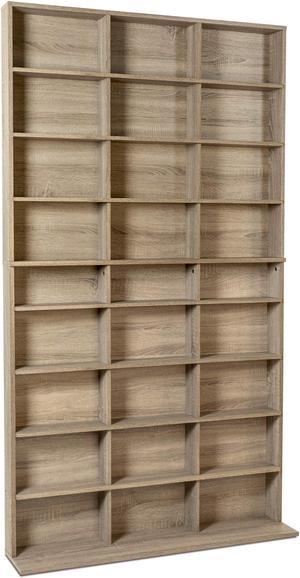 Atlantic Elite Media Storage Cabinet New/Improved Large 837CD/528DVD/624BR Weathered Oak PN38408141