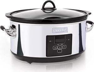 Crock-Pot 7 Quart Programmable Slow Cooker with Digital Timer, Food Warmer, Polished Platinum