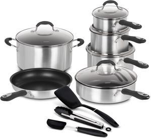 Cuisinart Advantage® 55-14BSC Nonstick 14pc Aluminum Cookware Set, Brushed Silver