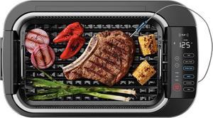 Chefman AccuGrill Smokeless Indoor Grill, Virtually Smoke-Free with Removable Integrated Probe Cooking Thermometer for Perfect Doneness Every Time, Large Nonstick Grill Plate