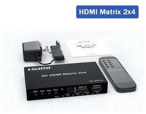 4K HDMI True Matrix Switcher 4x2 2x4 2x2 Matrix HDMI Switch Splitter 2 In 4 Out with Optical & R/L Audio Extractor Dolby HDCP2.2(With UK Plug) (Matrix 2x4) 4K HDMI True Matrix Switcher 4x2 2x4 2x2 Matrix HDMI Switch Splitter 2 In 4 Out with Optical & R/L Audio Extractor Dolby HDCP2.2(With UK Plug) (Matrix 2x4)