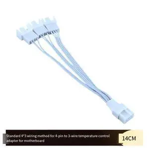 Cross-border motherboard 4-pin 1-3 turn cable, 4P pin extension cable, CPU cooler PWM temperature control fan expansion cable Cross-border motherboard 4-pin 1-3 turn cable, 4P pin extension cable, CPU cooler PWM temperature control fan expansion cable