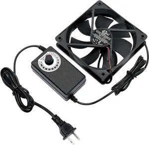 NEW 120mm High Speed Cooling Fan 120X120X25mm AC 110V 220V to 3V - 12V 2A with Speed Controller ,for Router Grow Tent Home Plant SXDOOL SXD12025B12H Daul Ball Bearing