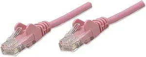 Intellinet Network Cable, Cat6, UTP, RJ45 Male / RJ45 Male, 15.0 m (50 ft.), Pink