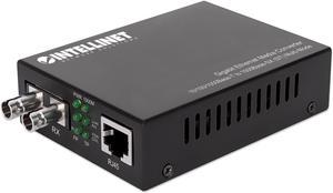 Intellinet Gigabit Ethernet Media Converter, 10/100/1000Base-T to 1000Base-SX (ST) Multi-Mode, 550 m (1,800 ft.), Autonegotiation