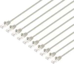 Intellinet Cat8.1 U/FTP Slim Network Patch Cable, 7 ft., Gray, 10-Pack, 40G, 2 GHz, 100% Copper, 30 AWG, RJ45, Stranded, Snag-free, Gold-plated Contacts Intellinet Cat8.1 U/FTP Slim Network Patch Cable, 7 ft., Gray, 10-Pack, 40G, 2 GHz, 100% Copper, 30 AWG, RJ45, Stranded, Snag-free, Gold-plated Contacts