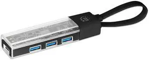 Manhattan 2 in1 4-Port USB Combo Hub - USB-C or USB-A Detachable Cable/Carry Loop - 5 Gbps SuperSpeed USB USB 3.2 Gen 1 181013