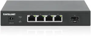 Intellinet 5-Port Switch with 4 x 2.5G Ethernet Ports and 1 SFP+ Uplink, Four 10/100/1000/2500 Mbps RJ45 Ports, One 10G SFP+ Open Slot, Unmanaged, Desktop Format, Wall-mount Option Intellinet 5-Port Switch with 4 x 2.5G Ethernet Ports and 1 SFP+ Uplink, Four 10/100/1000/2500 Mbps RJ45 Ports, One 10G SFP+ Open Slot, Unmanaged, Desktop Format, Wall-mount Option