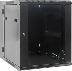 Intellinet Network Solutions 19" Double Section Wallmount Cabinet, 12U, 550 mm (21.7 in.) Depth, Assembled, Black
