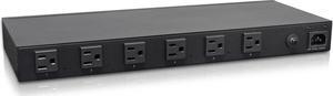 Intellinet 6-Outlet Managed Metered Power Distribution Unit, Six Metered US NEMA 5-15R Outlets, 19" Rackmount, Surge Protection, Remote Monitoring & Control, Surge Protection, TAA compliant