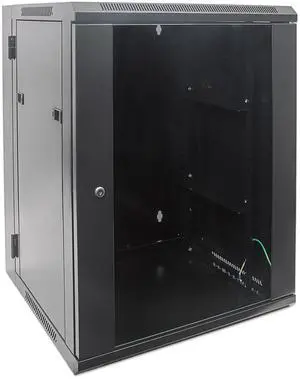 Intellinet 19" Double Section Wallmount Cabinet, 15U, 550 mm (21.7 in.) Depth, Assembled, Black - OEM