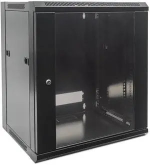 Intellinet 19" Wallmount Cabinet, 12U, 450 mm (17.7 in.) Depth, Flat Pack, Black - OEM