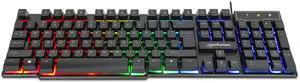 Manhattan RGB LED Gaming Keyboard - Ergonomic, Spill-Resistant, Multimedia Controls, Adjustable Backlighting for Ultimate Gaming Experience - 180603