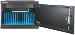 Manhattan 1040W UVC Charging Cabinet: 16 USB-C Ports, High-Power, Germ-Free, Wall-Mountable, Secure Solution for Schools & Offices - 180351