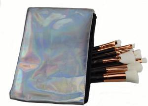 Empty Makeup Brush Bag Silver Zipper PVC Cosmetic Travel Bag Beauty Makeup Tool