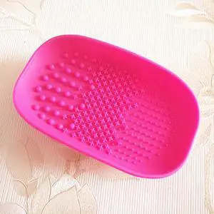 Oval Soap Holder Shape Silicone Foundation Cleaning Tools Makeup Brush Cleaner Mat Beauty Makeup Tools