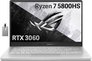 ASUS ROG Zephyrus Gaming Laptop 14 FHD 144Hz IPSType Display AMD Ryzen 75800HS NVIDIA GeForce RTX 3060 6GB GDDR6 16GB RAM 512GB PCIe SSD Backlit Keyboard Win 11 Home White 32GB USB Card