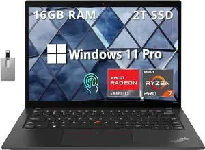 Lenovo ThinkPad T14s G3 14" WUXGA Touchscreen Business Laptop, AMD Ryzen 7 Pro 6850U, 16GB LPDDR5 RAM, 2TB SSD, AMD Radeon 680M, Backlit KB, Fingerprint Reader, Wi-Fi 6E, Win 11 Pro, 32GB USB Card