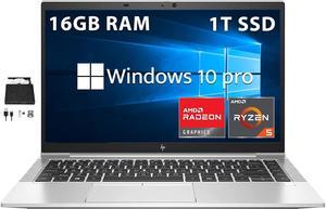 HP 14 EliteBook 845 G8 FHD Business Laptop AMD Ryzen 5 PRO 5650U Processor 16GB RAM 1TB PCIe SSD Backlit Keyboard Fingerprint Reader Win 10 Pro Silver Hotface DVDRW USB Hub