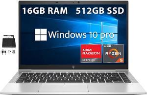 HP 14 EliteBook 845 G8 FHD Business Laptop AMD Ryzen 5 PRO 5650U Processor 16GB RAM 512GB PCIe SSD Backlit Keyboard Fingerprint Reader Win 10 Pro Silver Hotface DVDRW USB Hub
