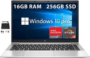 HP 14 EliteBook 845 G8 FHD Business Laptop AMD Ryzen 5 PRO 5650U Processor 16GB RAM 256GB PCIe SSD Backlit Keyboard Fingerprint Reader Win 10 Pro Silver Hotface DVDRW USB Hub