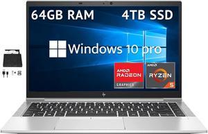 HP 14 EliteBook 845 G8 FHD Business Laptop AMD Ryzen 5 PRO 5650U Processor 64GB RAM 4TB PCIe SSD Backlit Keyboard Fingerprint Reader Win 10 Pro Silver Hotface DVDRW USB Hub