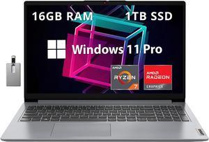 Lenovo IdeaPad 1 156 FHD IPS Laptop Ryzen 7 5700U 16GB RAM 512GB PCIe SSD AMD Radeon Graphics 720p HD Webcam WiFi Bluetooth Windows 11 Pro Cloud Gray 32GB Hotface USB Card