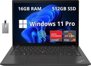 Lenovo Thinkpad T14 Gen 3 140 WUXGA Touchscreen 300 nits Laptop AMD Ryzen 7 PRO 6850U 16GB RAM 512GB PCIe SSD Backlit Keyboard AMD Radeon 680M Win11 Pro Black 32GB Hotface USB Card