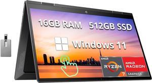 Refurbished HP Envy x360 Convertible 156 Laptop AMD Ryzen 7 5825U Processor 16 GB RAM 512 GB SSD AMD Radeon Graphics Windows 11 Home 15eu1026nr Nightfall Black Aluminum Renewed