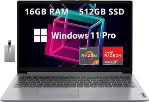 Lenovo IdeaPad 1 156 FHD AntiGlare Laptop AMD Ryzen 7 5700U 16GB RAM 512GB PCIe SSD AMD Radeon Graphics HD Webcam WiFi 6 Bluetooth Win 11 Pro Cloud Gray 32GB Hotface USB Card