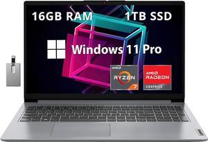Lenovo IdeaPad 1 156 FHD AntiGlare Laptop AMD Ryzen 7 5700U 16GB RAM 1TB PCIe SSD AMD Radeon Graphics HD Webcam WiFi 6 Bluetooth Win 11 Pro Cloud Gray 32GB Hotface USB Card