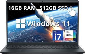 Dell Inspiron 156 FHD Touchscreen Business Laptop Intel Core i71355U 16GB DDR4 RAM 512GB PCIe SSD Intel Iris Xe Graphics 1080p Webcam WiFi 6 Bluetooth Black Win 11