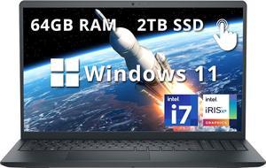 Dell Inspiron 156 FHD Touchscreen Business Laptop Intel Core i71355U 64GB DDR4 RAM 2TB PCIe SSD Intel Iris Xe Graphics 1080p Webcam WiFi 6 Bluetooth Black Win 11