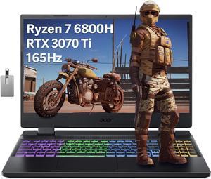 Acer Nitro 5 156 QHD 2560 x 1440 165Hz Gaming Laptop AMD Ryzen 7 6800H 8GB DDR5 RAM 256GB SSD NVIDIA GeForce RTX 3070Ti 4Zone RGB Keyboard WiFi 6 Win 11 Pro Black 32GB Hotface USB Card