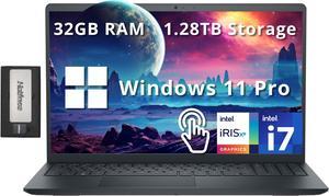 Dell Inspiron 15 3520 15.6" FHD Touch Laptop, Intel i7-1255U, 32GB RAM, 1TB PCIe SSD, Intel Iris Xe Graphics, Num Pad, Camera, WiFi, HDMI, Black, Win 11 Pro