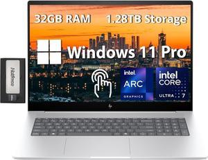 HP Envy 173 FHD Touchscreen Laptop Intel Ultra 7 155H Processor 32GB RAM 128TB Storage1TB SSD288GB Docking Station Set Intel Arc Graphics Numeric Keypad Windows 11 Pro Glacier Silver