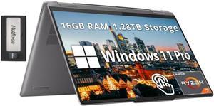 Lenovo Yoga 7 2-in-1 14" 2K Touch Laptop, Ryzen 7 8840HS, 16GB LPDDR5X, 1.28TB Storage (1TB SSD+288GB Docking Station Set), AMD Radeon Graphics, Backlit Keyboard, Fingerprint Reader, Win 11 Pro, Gray