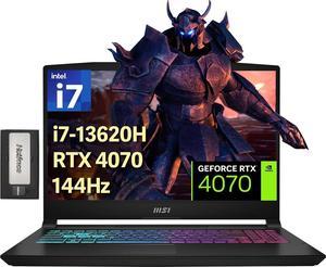 MSI Katana 15.6" 144Hz FHD Gaming Laptop, Intel i7-13620H, 32GB DDR5, 1TB PCIe SSD, 4 Zone RGB Keyboard, Number Pad, NVIDIA GeForce RTX 4070, Windows 11 Home, Black, 256GB Docking Station Set