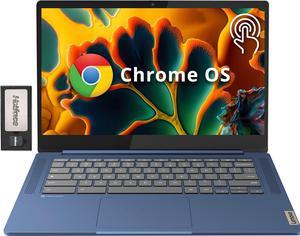 Lenovo IdeaPad Slim 3 Chromebook, 14 FHD IPS Anti-GlareTouchscreen, MediaTek Kompanio 520, 4GB LPDDR4X, 224GB Storage(64GB eMMC+160GB Docking Station Set), Webcam, WiFi 6, Chrome OS, Blue