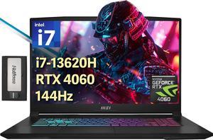 MSI Katana 17 17.3" 144Hz FHD Gaming Laptop, Intel I7-13620H, 64GB DDR5, 4TB SSD, GeForce RTX 4060, Backlit Keyboard, Cooler Boost 5, Webcam, Wi-Fi 6, Win 11 Home, Black, 256GB Docking Station Set