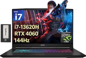 MSI Katana 17 17.3" 144Hz FHD Gaming Laptop, Intel I7-13620H, 32GB DDR5, 2TB SSD, GeForce RTX 4060, Backlit Keyboard, Cooler Boost 5, Webcam, Wi-Fi 6, Win 11 Pro, Black, 256GB Docking Station Set