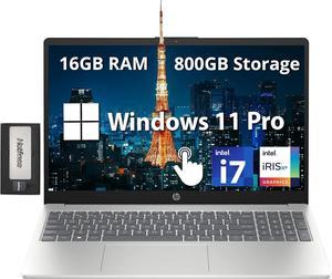 HP 15.6'' FHD IPS Touchscreen Laptop, Intel i7-1255U, 16GB DDR4 RAM, 800GB Storage(512GB SSD+288GB Docking Station Set), Intel Iris Xe Graphics, Wi-Fi 6E, Number Pad, Windows 11 Pro, Silver