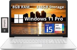 HP 17.3" FHD IPS Business Laptop, Intel i5-1135G7, 8GB RAM, 416GB Storage (256GB PCIe SSD+160GB Docking Station Set), Intel Iris Xe Graphics, HD Webcam, Num Pad, Win 11 pro, Silver